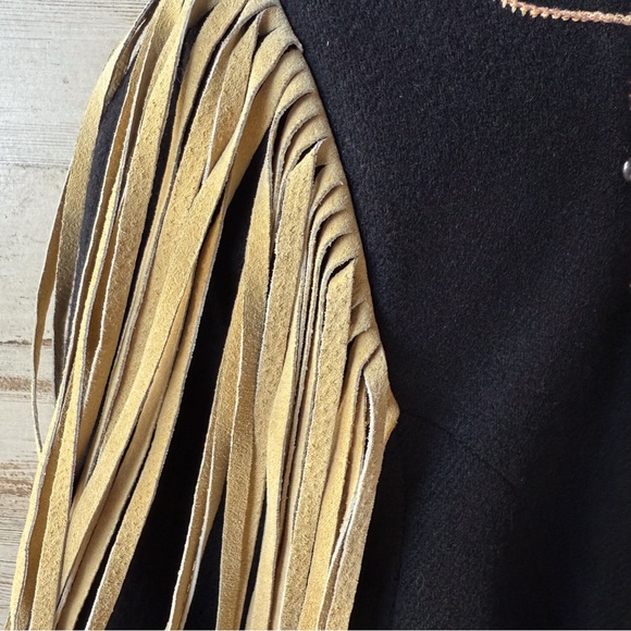 Vintage North American Frontier Western Wool Jacket Fringe Embroidered sz S USA - Picture 7 of 12